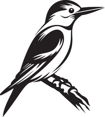 Serrated Symphony Vector Woodpecker Emblem Design Vibrant Vigor Iconic Woodpecker Symbol Graphics