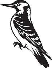 Pecking Precision Vector Logo with Woodpecker Symbol Rustic Rhythm Iconic Woodpecker Icon Design