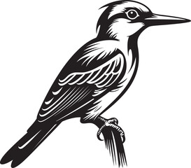 Plumage Percussion Woodpecker Emblematic Graphics Pecking Prowess Vector Woodpecker Icon Design