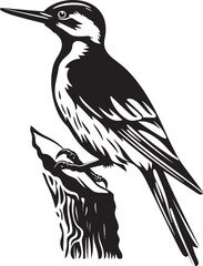 Rustic Rhythm Iconic Woodpecker Icon Design Plumage Percussion Woodpecker Symbol Emblem