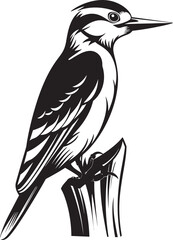 Perky Pecker Iconic Woodpecker Symbol Graphics Serrated Symphony Woodpecker Emblematic Symbol
