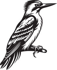 Rustic Rhythm Vector Logo with Woodpecker Emblem Plumage Percussion Iconic Woodpecker Emblematic Design