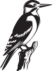 Beak Beat Vector Logo with Woodpecker Icon Primal Peck Iconic Woodpecker Emblem Graphics