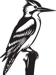 Crested Carver Iconic Logo with Woodpecker Symbol Perky Pecker Vector Woodpecker Emblem