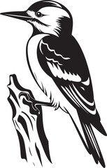 Pecking Precision Woodpecker Symbol Design Timber Tap Vector Logo with Woodpecker Symbol