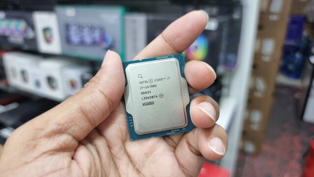 Intel Core i7 14th gen 14700K " Raptor Lake refresh" unlocked LGA 1700 socket, intel is American world's largest semiconductor chip manufacturer, in Dubai, United Arab Emirates- October 19, 2023