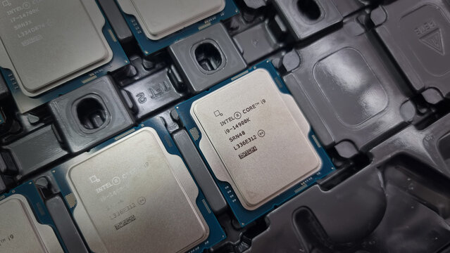 Intel Core i9 14th gen 14900K " Raptor Lake refresh" unlocked LGA 1700 socket, intel is American world's largest semiconductor chip manufacturer, in Dubai, United Arab Emirates- October 19, 2023