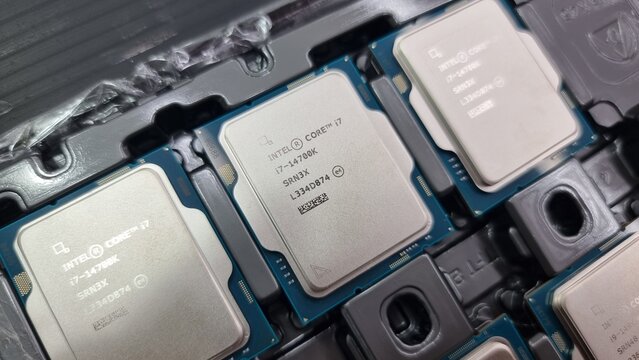 Intel Core i7 14th gen 14700K " Raptor Lake refresh" unlocked LGA 1700 socket, intel is American world's largest semiconductor chip manufacturer, in Dubai, United Arab Emirates- October 19, 2023