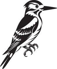 Crested Carver Woodpecker Symbol Icon Serrated Symphony Vector Logo Design with Woodpecker Emblem
