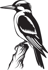 Perky Pecker Iconic Woodpecker Emblem Graphics Plumage Percussion Woodpecker Symbol Design