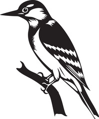 Rustic Rhythm Iconic Woodpecker Emblematic Design Avian Artistry Woodpecker Symbol Icon