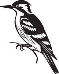 Pulsating Plumage Vector Logo with Woodpecker Icon Talon Tapper Iconic Woodpecker Emblematic Design
