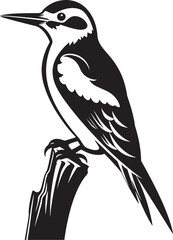 Serrated Symphony Vector Logo Design with Woodpecker Emblem Perky Pecker Iconic Woodpecker Emblem Graphics