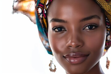 Isolated portrait of a stunning African woman