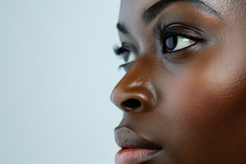 Isolated African American beauty on white background - obrazy, fototapety, plakaty