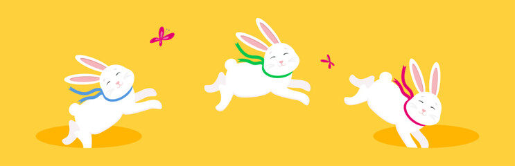 Easter rabbit, easter Bunny. Funny illustration.