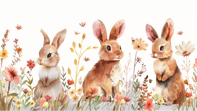 Imagens de Watercolour Bunny – Explore Fotografias do Stock