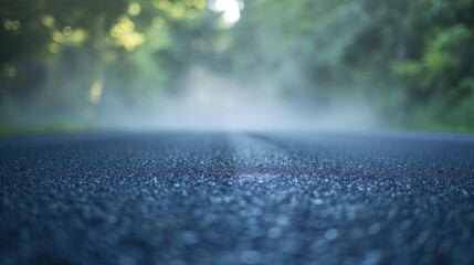 Creative blurry outdoor asphalt background with mist - generative ai