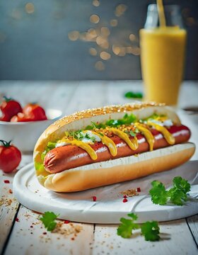 Perro caliente comida apetitosa