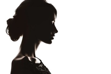 Portrait of a lovely white girl s silhouette