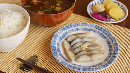 和食のしめさば｜ご飯・味噌汁・漬物