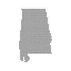 Alabama state map in dots