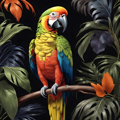 Fototapeta premium art nouveau parrot