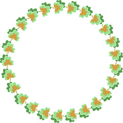 Clover Leaf Round Circle Wreath Border Frame for St Patrick's Day