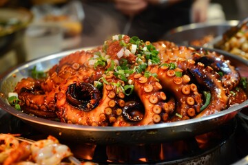 Spicy Korean octopus dish