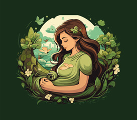protect your mother tshirt idea lifestyle environment ecofriendly green mother nature earth vector illustration