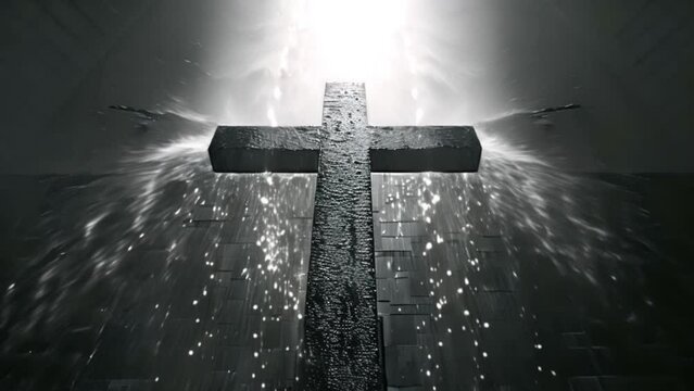 christian religious cross with holy water Christianity concept Generative AI