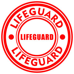 Lifeguard sticker and label vector
