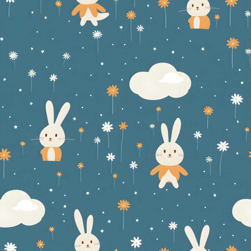 pattern with rabbits