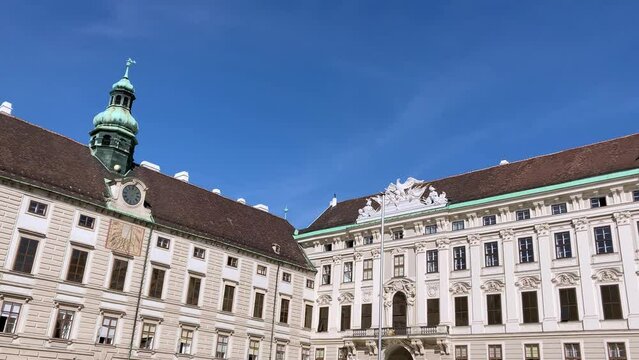 Vienna, Austria, the imperial palace Hofburg inner yard with monument