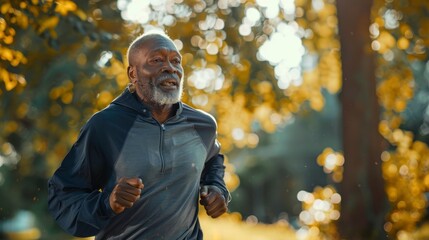 Obraz premium old man with sports clothing doing sports in a park in high resolution and quality