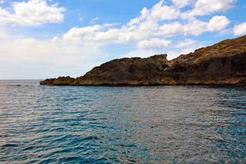 The caves of the ionian Sea side of Santa Maria di Leuca seen from the tourist boat