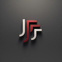 Innovative and Modernistic Monochromatic 'JF' Initials Brand Logo