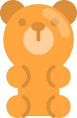 Orange gummy bear candy icon for kids