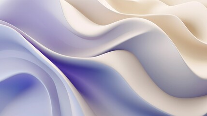 3D abstract background of ivory white gradient wavy lines in luxury texture style