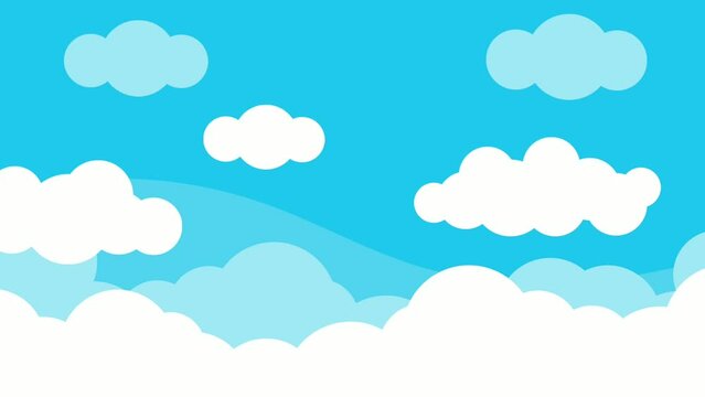Cartoon Animated Clouds In The Sky perfect for background