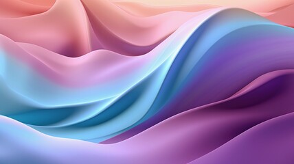 Obraz premium Abstract 3D Render. Pastel Color Background Design with Soft Waves. Modern Abstract Wave Background.