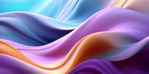 Abstract 3D Render. Colorful Background Design with Soft Waves. Modern Abstract Wave Background.