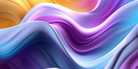 Abstract 3D Render. Colorful Background Design with Soft Waves. Modern Abstract Wave Background.