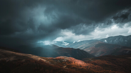 Fototapeta premium time lapse of clouds over the mountains