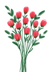 bouquet of red tulips