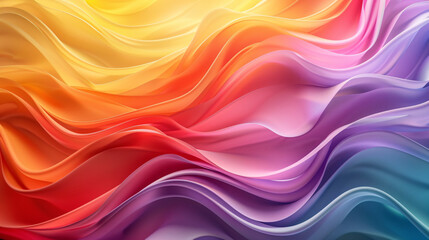 Obraz premium Rainbow Wavy Stripes Abstract Vivid Background.