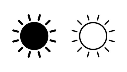 Sun icon set. Brightness Icon vector