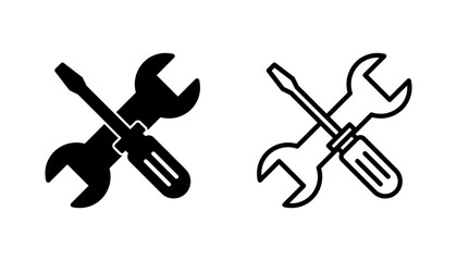 Repair tools icon set. tool icon vector. setting icon vector. Wrench and screwdriver. support, Service