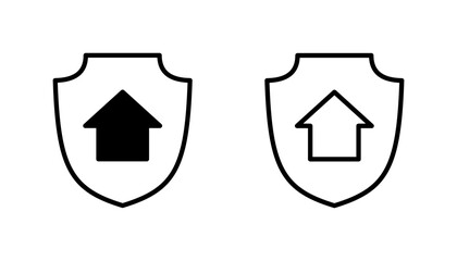Home insurance icon set. home protection icon