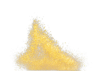 Gold metallic glitter sparkle explosion in air. Golden Glitter sand spark blink celebrate Chinese...